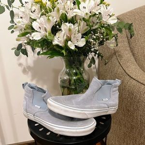 Vans Asher Slip On Suede High Top Sneakers Women’s 10 | Color: Fog (light blue)